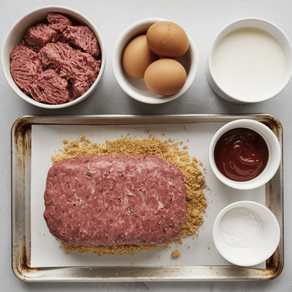 A hearty slice of Cracker Barrel-style meatloaf topped with a shiny glaze, served with mashed potatoes and green beans.