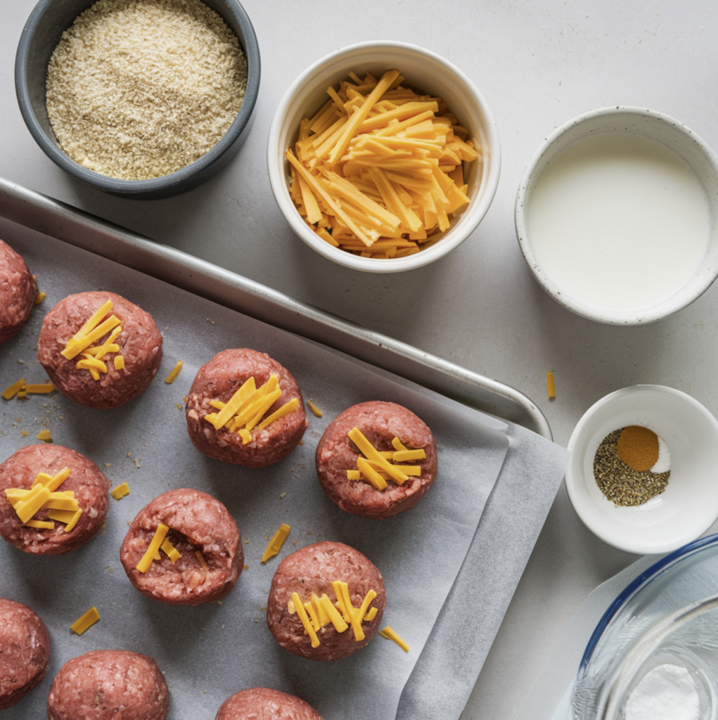 Cheddar-Stuffed Meatballs