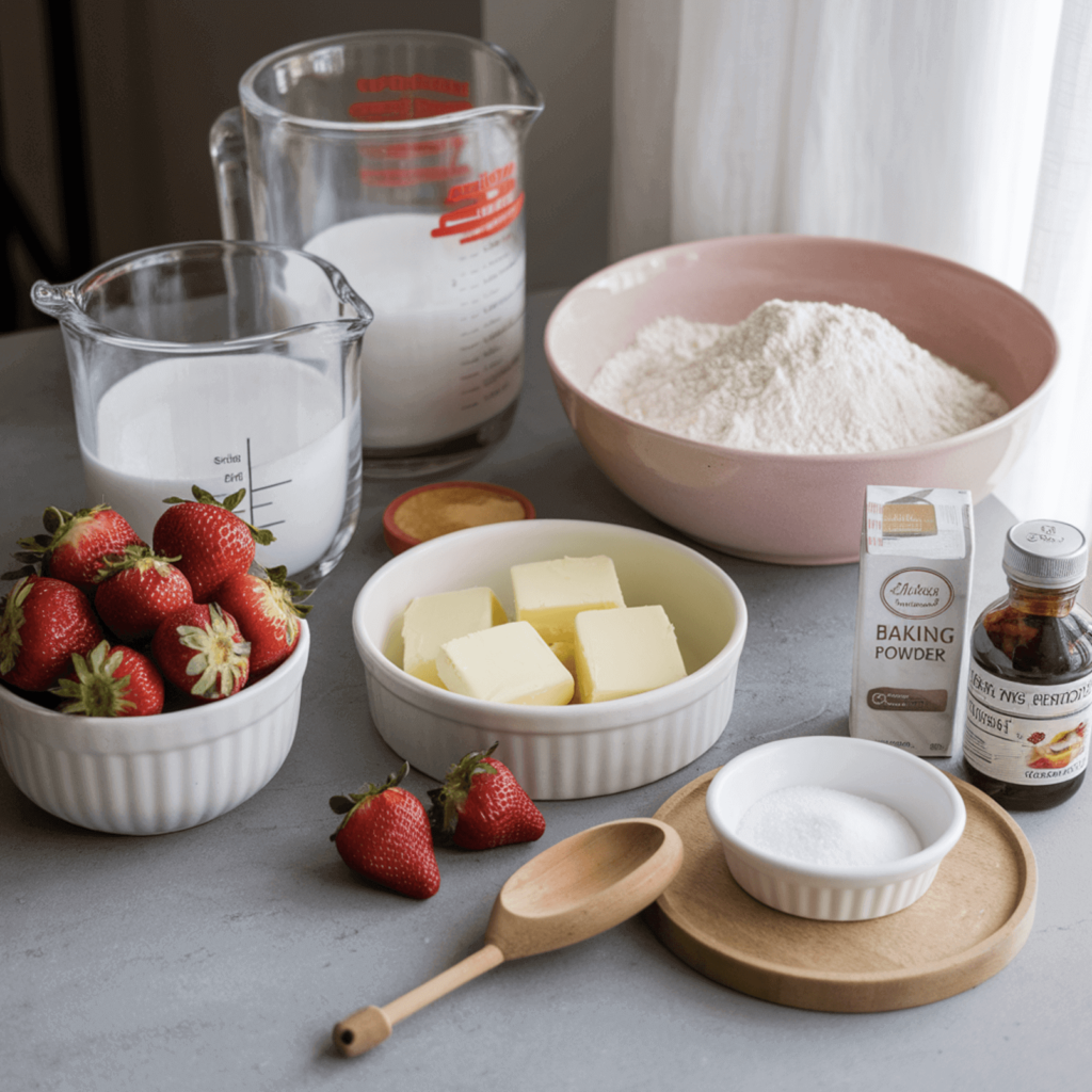 A plate of vibrant strawberry shortcake crumbles featuring golden buttery crumbs, fresh strawberries, and whipped cream.