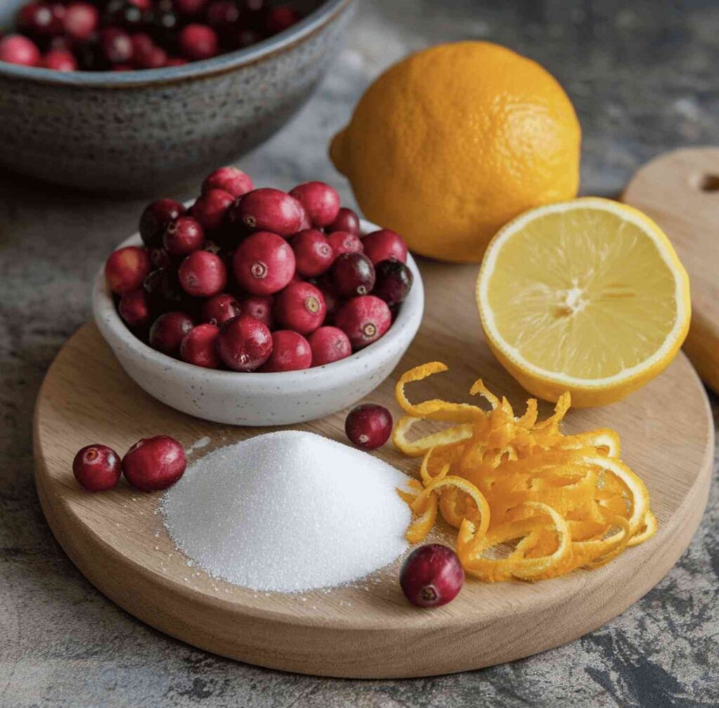 Fresh cranberries boiling in a pot for a sweet homemade cranberry jam recipe.