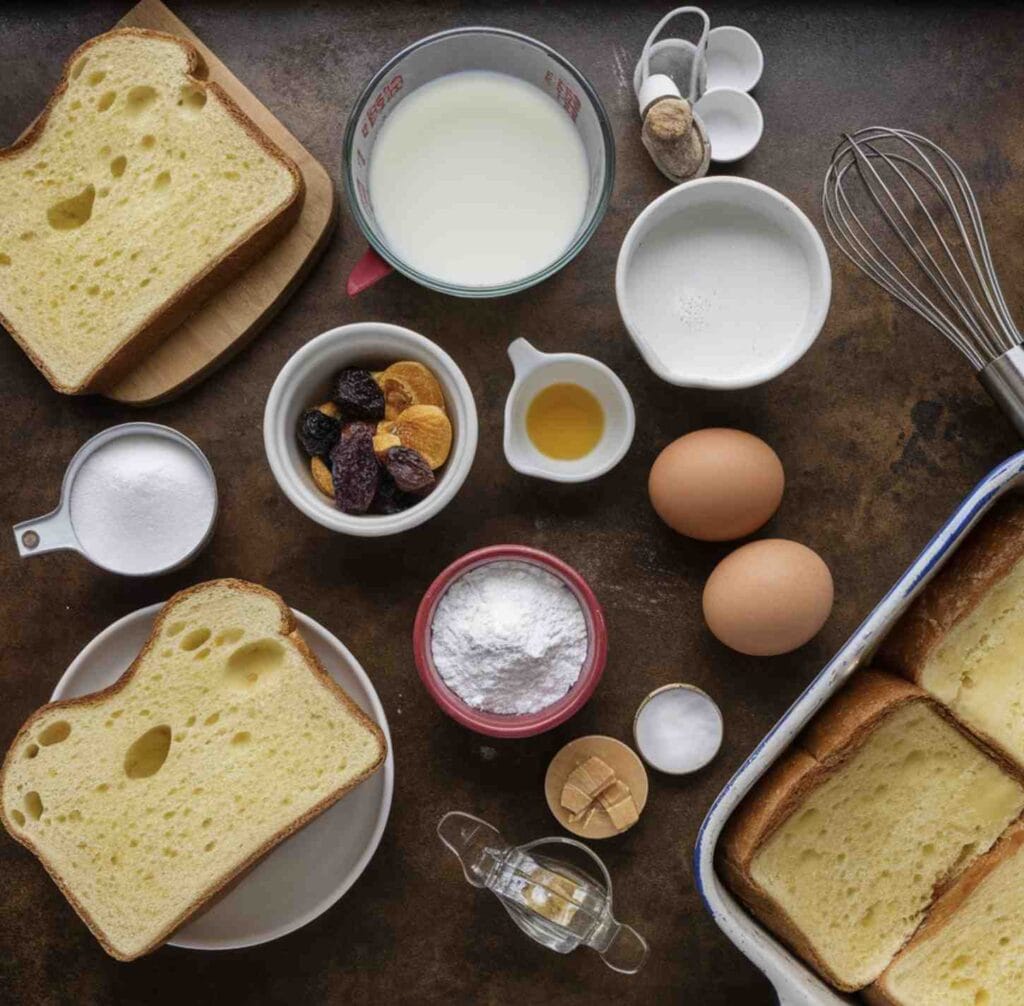 A golden-baked Panettone French Toast Casserole topped with powdered sugar and fresh berries.