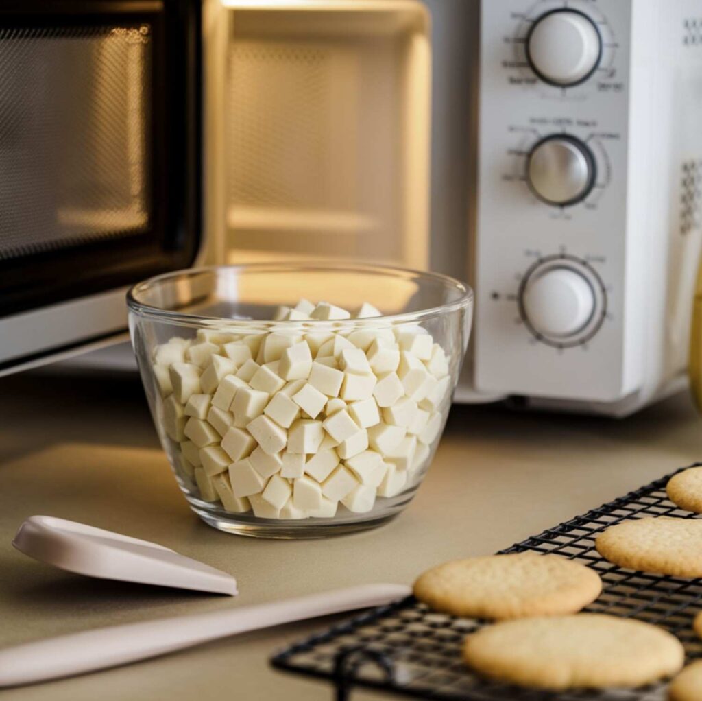 A microwave-safe glass bowl filled with small