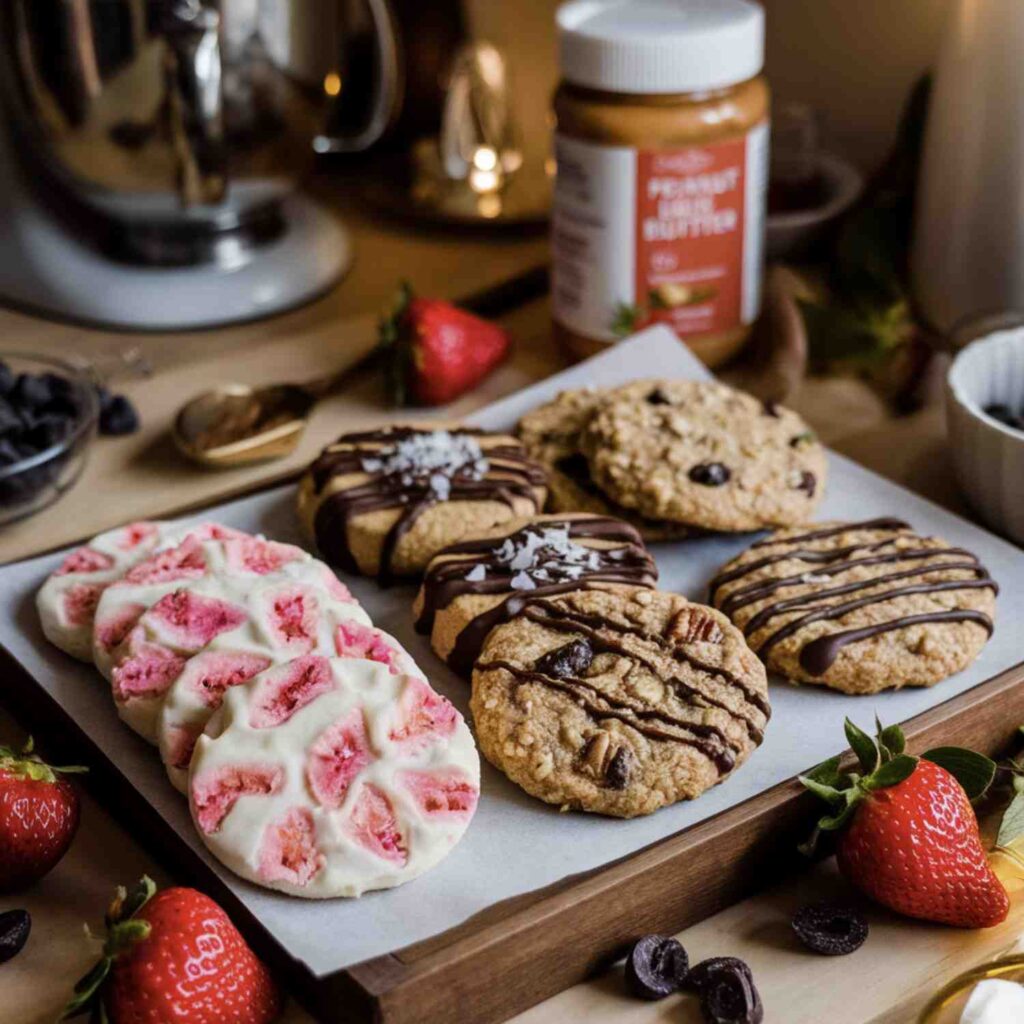 How to Make Cookies in 7 Steps A warm, inviting kitchen countertop featuring a tray of freshly baked cookies