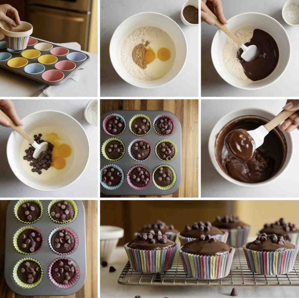 Step-by-step for Olympic Chocolate Muffins Recipe