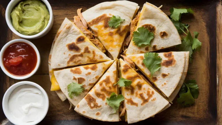 Chicken Quesadilla with Cheese and Guacamole