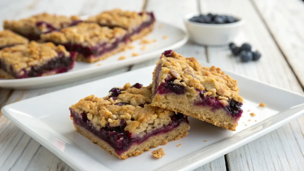 Blueberry Pie Bars with Oatmeal Crumble
