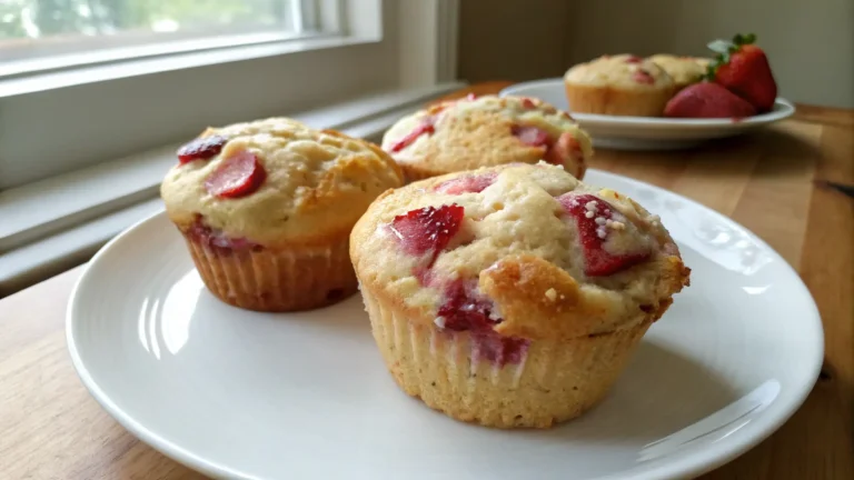 Healthy Strawberry Cottage Cheese Muffins