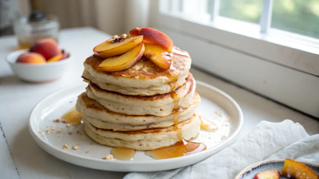Peach Buttermilk Pancakes