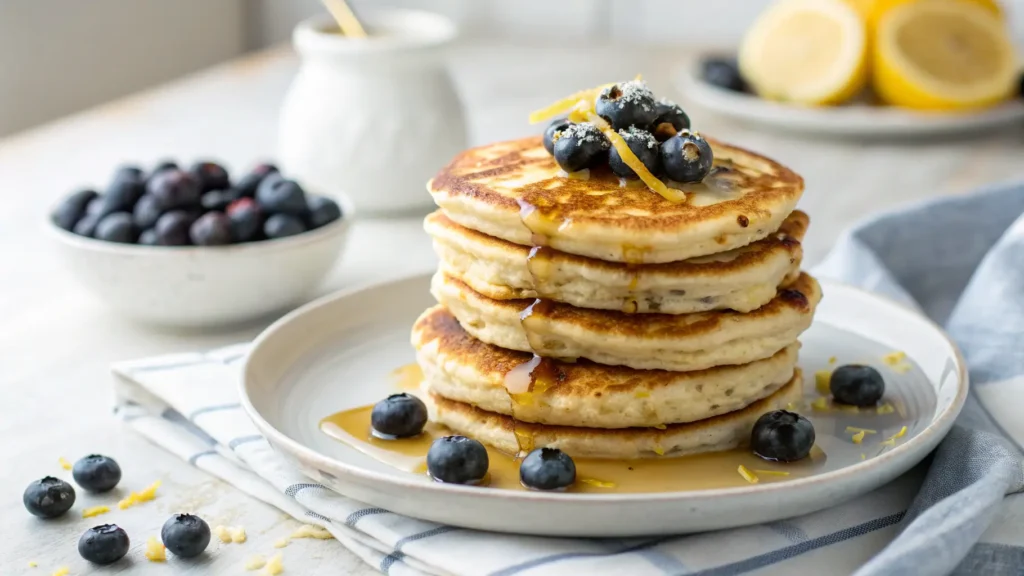 Greek Yogurt Blueberry-Lemon Pancakes
