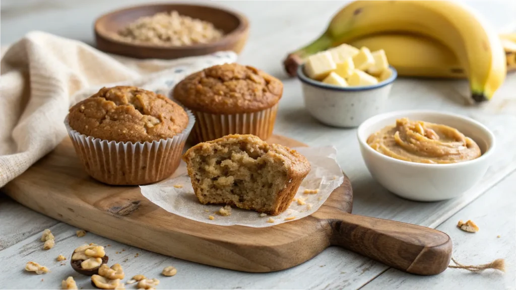 Peanut Butter Banana Oatmeal Muffins