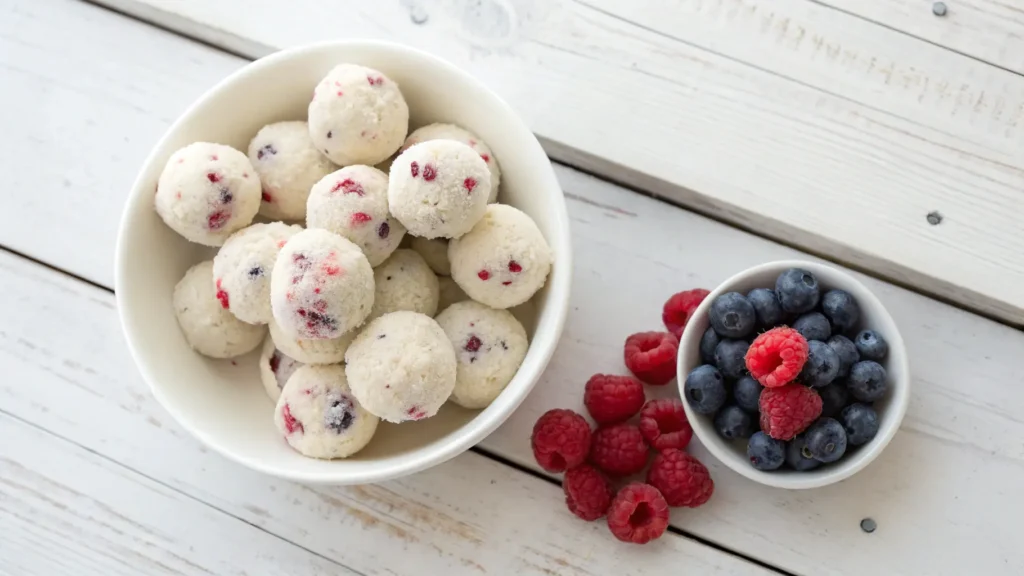 Greek Yogurt Protein Bites with Berries