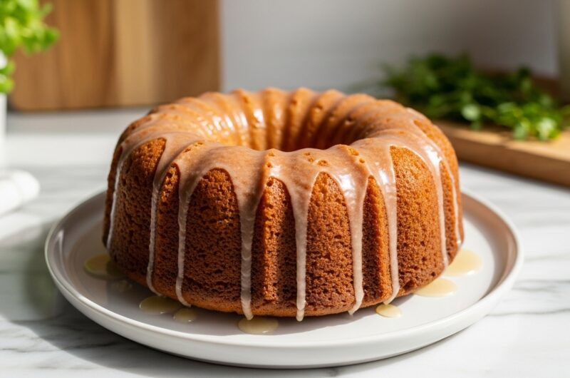 My Favorite Honey Apple Butter Spice Cake with Glaze