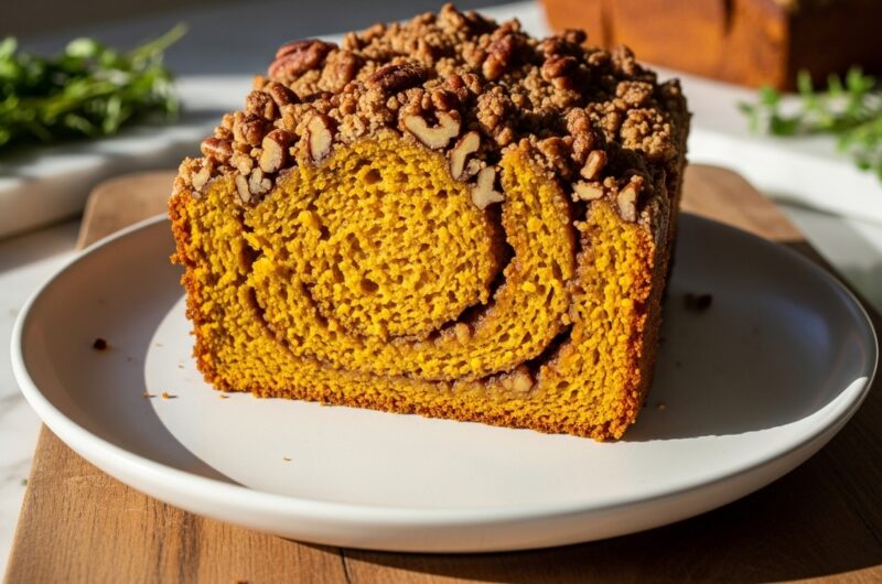 Cozy Pumpkin Pecan Streusel Bread for Fall Mornings