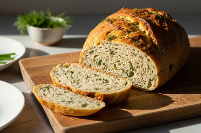 My Favorite Savory Herb Artisan Bread with Dill & Chives