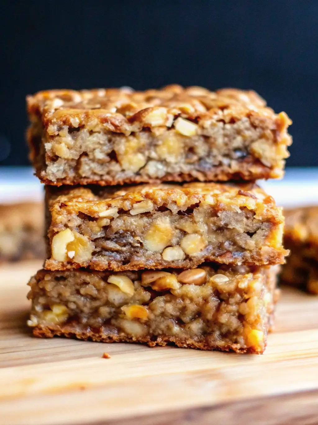 Overripe bananas, rolled oats, maple syrup, and cinnamon sticks artfully arranged on a marble countertop, next to a wooden cutting board. Natural morning light, soft shadows, and warm tones. Fresh herbs in the background. Minimalist white ceramic bowls hold dry ingredients. No hands. (3:4 ratio)