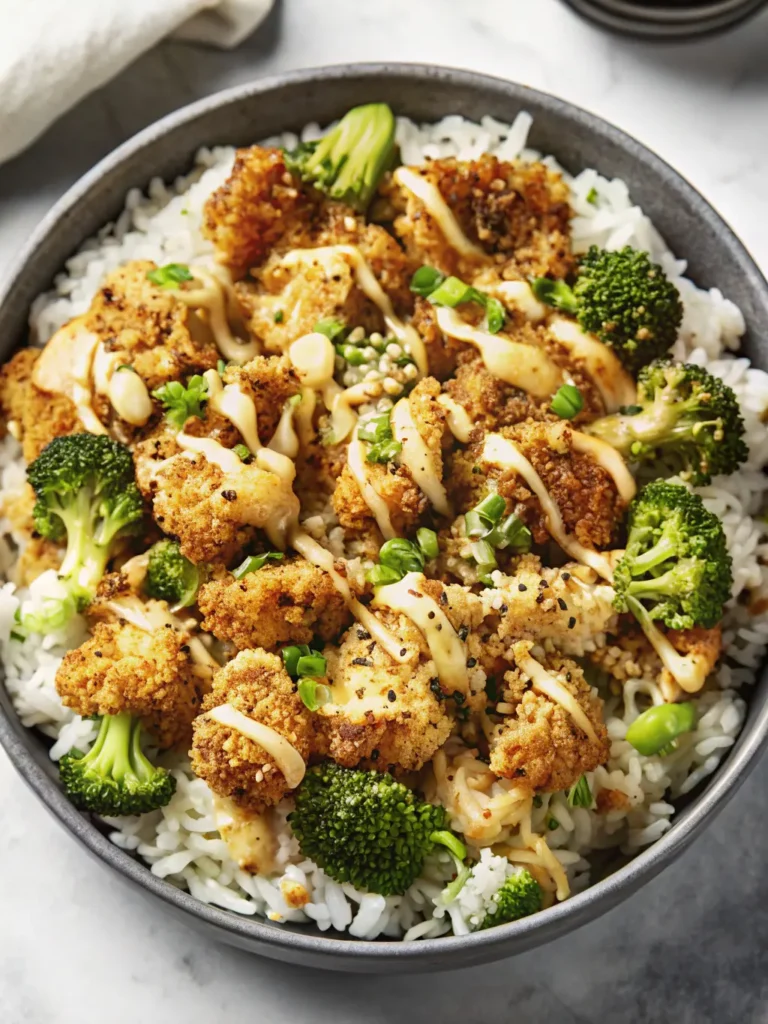 Crispy Chicken Rice Bowls A close-up 3:4 shot of uncooked, breaded chicken pieces waiting on the same wooden cutting board on a white marble countertop, ready for cooking. The panko coating is visible, hinting at the future crispiness. Natural morning light casts soft shadows, and fresh herbs are in the background, without any visible hands or people.