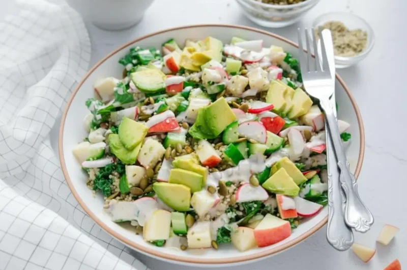 Taste Charm's Ultimate Vegan Protein Kale Salad: Nut-Free & Gluten-Free Perfection!