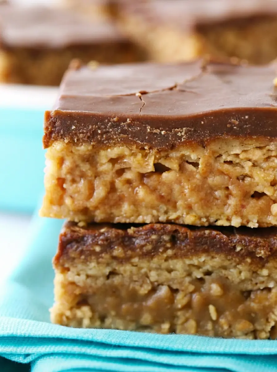 A top-down shot (3:4 ratio) of all the ingredients for no bake Scotcheroos: crispy rice cereal in a large ceramic bowl, creamy peanut butter, sugar, light corn syrup, and chocolate/butterscotch chips, artfully arranged on a wooden cutting board on a marble countertop. Soft morning light, with fresh herbs subtly blurred in the background.