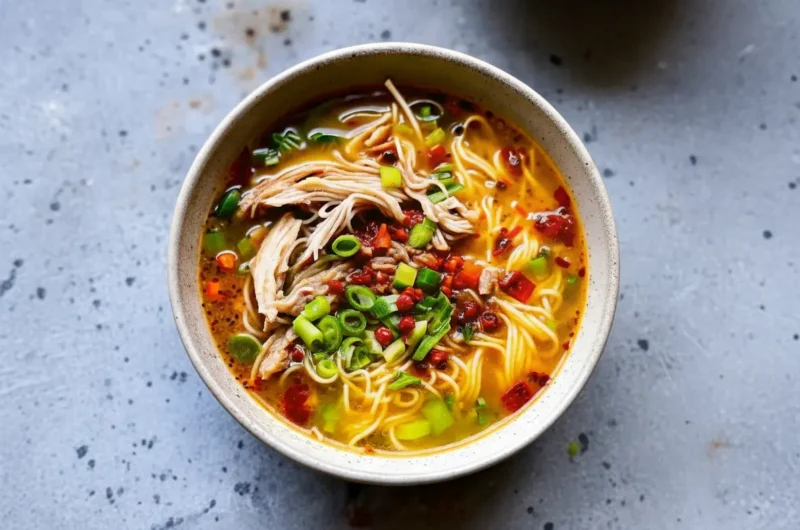 Classic Ginger Garlic Chicken Noodle Soup Recipe | Taste Charm