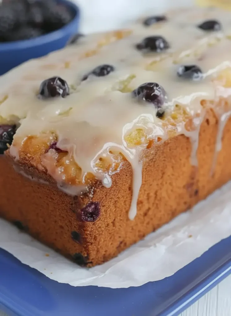 Fluffy Mulberry Yogurt Cake An overhead shot on a marble countertop, showcasing the main ingredients for the fluffy blueberry yogurt cake. A small white ceramic bowl of fresh blueberries, a halved lemon showing its juicy interior, a small bowl of Greek yogurt, flour in a measuring cup, and a few sprigs of fresh mint. Everything is neatly arranged on the wooden cutting board, bathed in natural morning light with warm tones and soft shadows. No hands or people. (3:4 ratio)