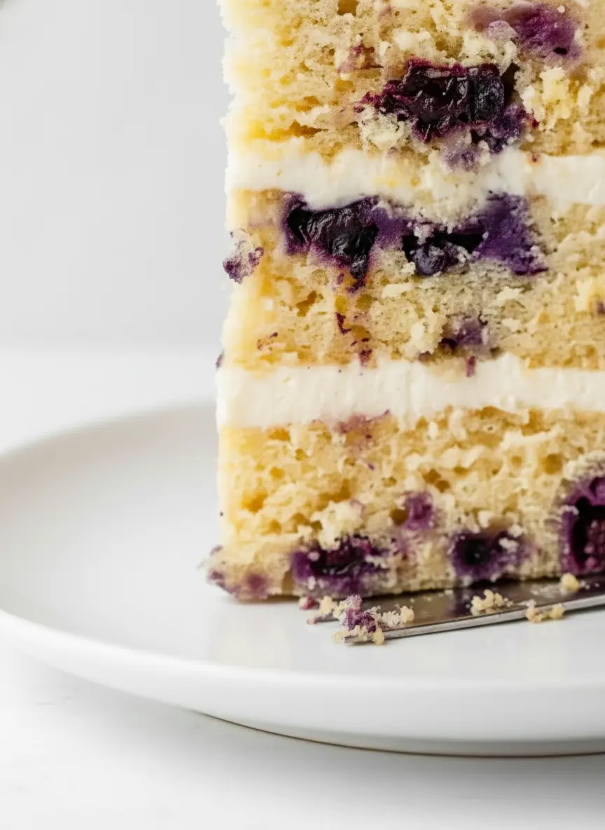 An overhead shot of fresh ingredients for Lemon Blueberry Layer Cake: vibrant blue blueberries in a ceramic bowl, bright yellow lemons and their zest, a stick of butter, eggs, and a bottle of buttermilk, all neatly arranged on a marble countertop with fresh herbs in the background and a wooden cutting board. Natural morning light, warm tones, clean and tidy. (3:4 ratio)
