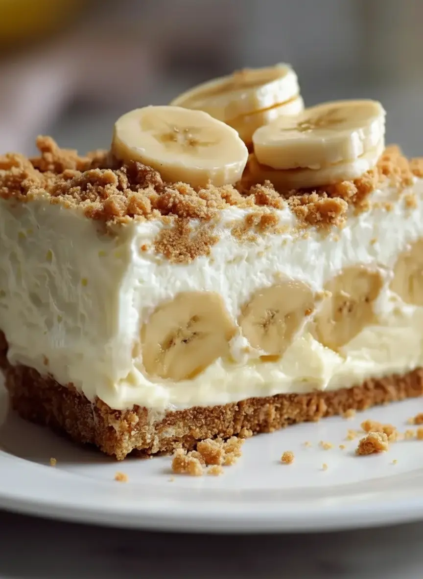 Overhead shot of ingredients for No-Bake Banana Pudding Cheesecake laid out on a marble countertop: graham cracker crumbs in a ceramic bowl, softened cream cheese packages, a can of sweetened condensed milk, ripe bananas, milk, and vanilla extract. Natural morning light from an east window casts soft shadows. The same wooden cutting board is visible. Clean and tidy presentation. No hands or people.