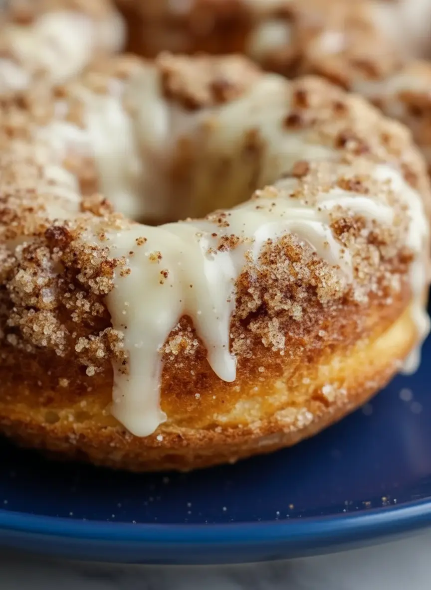 Ingredients for Baked Coffee Cake Donuts with Vanilla Glaze: A neat arrangement of dry ingredients (flour, granulated sugar, cinnamon in ceramic bowls) and wet ingredients (milk, egg, melted butter) on a wooden cutting board on a marble countertop, under natural morning light. Fresh herbs subtly in the background. No hands. (3:4 ratio)