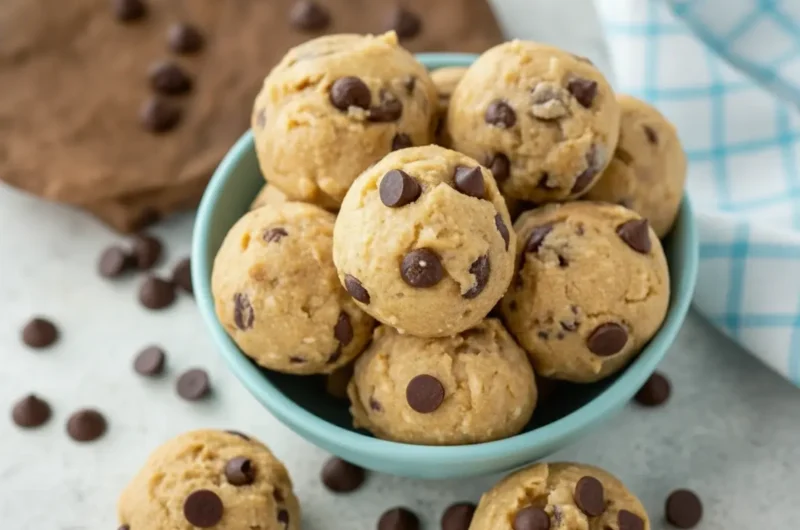 Easy Greek Yogurt Peanut Butter Bites with Chocolate Chips