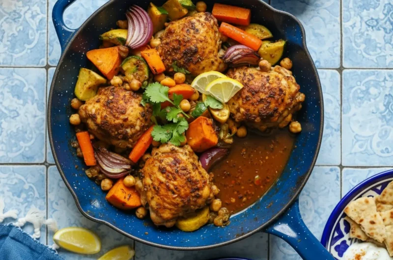 One-Pan Ras el Hanout Chicken Thighs with Roasted Vegetables