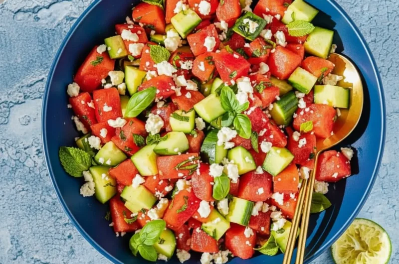 Taste Charm's Ultimate Watermelon Cucumber Salad: Your Go-To Refreshing Summer Side!