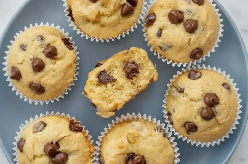 Easy 3-Ingredient Banana Chocolate Chip Muffins Recipe