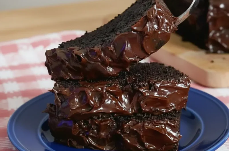 Unbelievably Moist Chocolate Banana Cake with Glossy Fudge Frosting