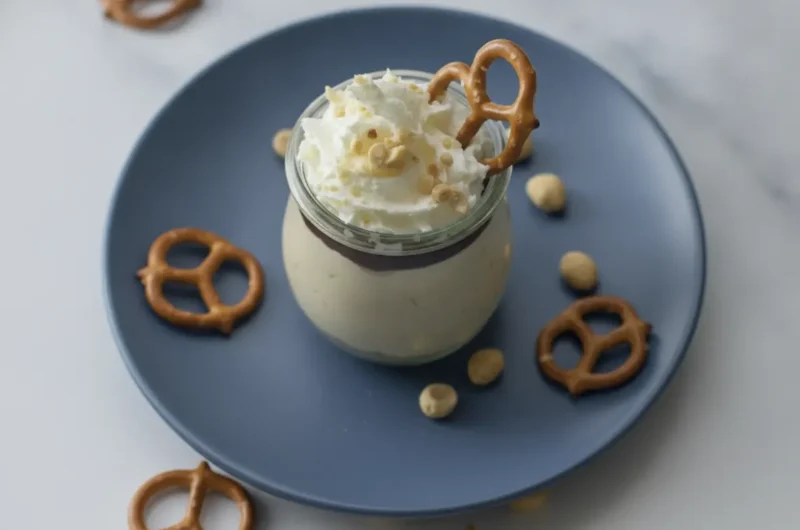 Peanut Butter Protein Cheesecake Cups with Pretzel Crust