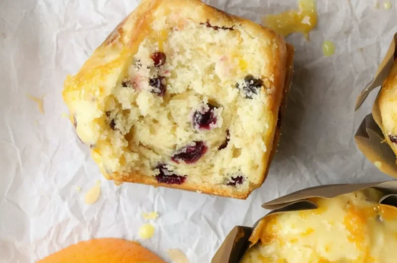 Zesty Buttery Orange-Cranberry Muffins (Bakery Style)