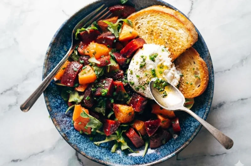Beet and Burrata Salad with Fried Bread: An Elevated Dinner Favorite