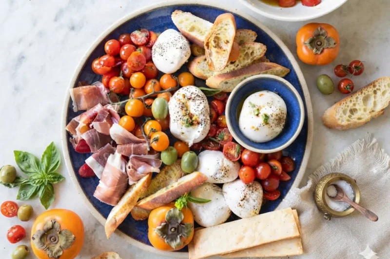 Burrata Platter with Delicious Marinated Tomatoes: An Easy Elegant Dinner